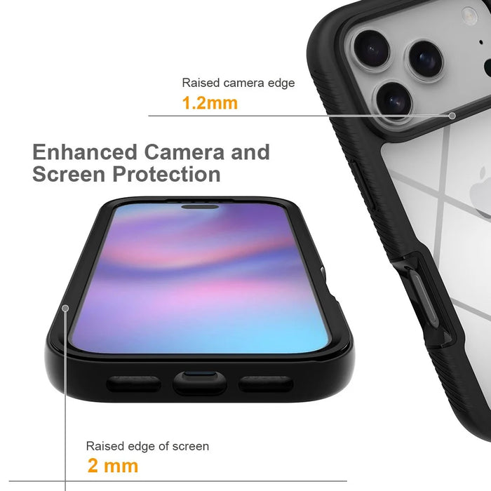 For iPhone 18 Pro / 17 Pro Case Anti Drop 2 in 1 PC + TPU Phone Cover - Black - 3
