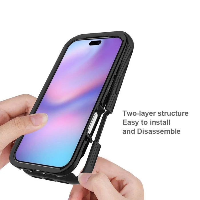 For iPhone 18 Pro / 17 Pro Case Anti Drop 2 in 1 PC + TPU Phone Cover - Black - 4