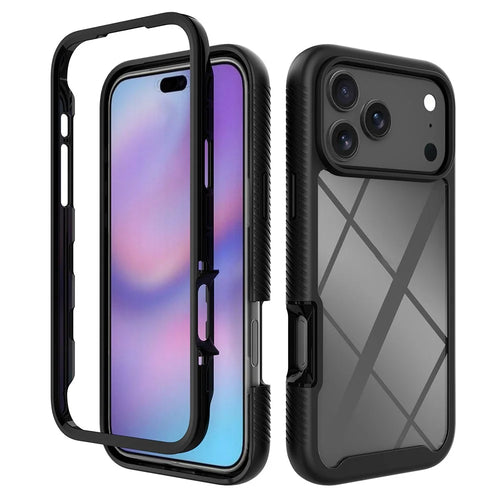 For iPhone 18 Pro Max / 17 Pro Max Case Anti Drop 2 in 1 PC + TPU Phone Cover - Black - 1