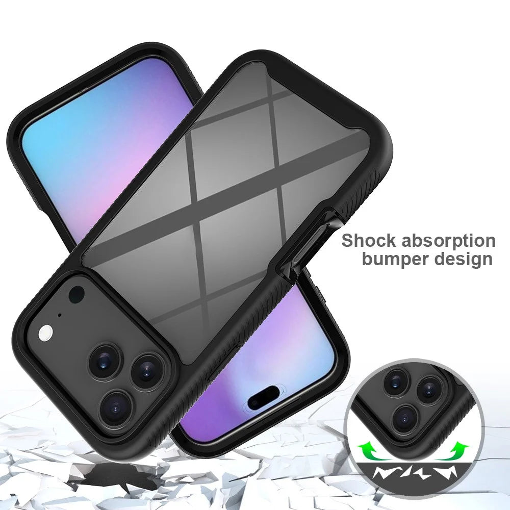 For iPhone 18 Pro Max / 17 Pro Max Case Anti Drop 2 in 1 PC + TPU Phone Cover - Black - 2