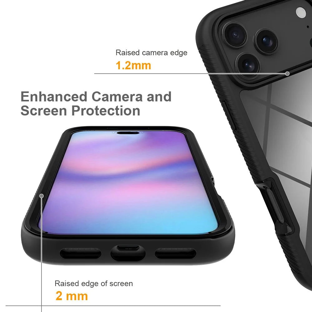 For iPhone 18 Pro Max / 17 Pro Max Case Anti Drop 2 in 1 PC + TPU Phone Cover - Black - 3