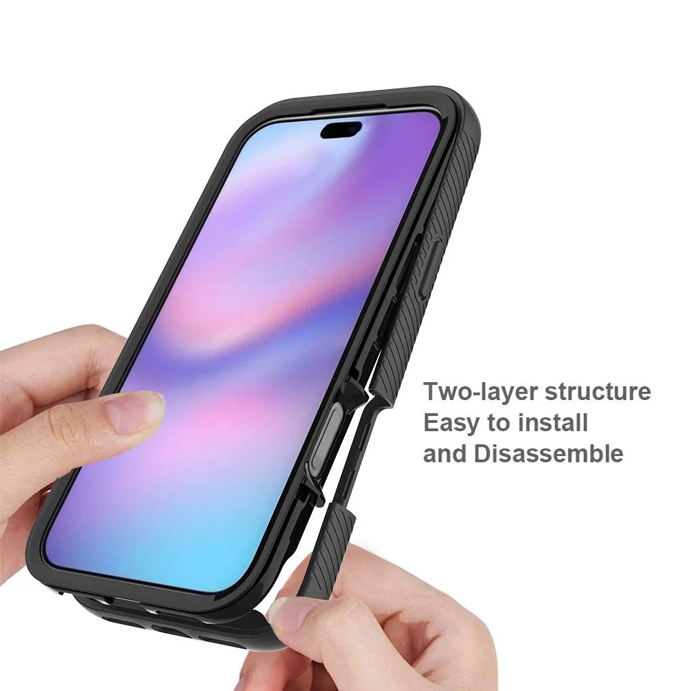 For iPhone 18 Pro Max / 17 Pro Max Case Anti Drop 2 in 1 PC + TPU Phone Cover - Black - 4