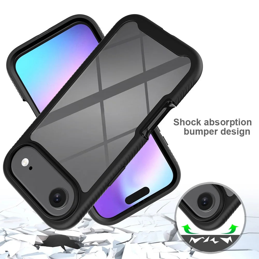 For iPhone Air Case Anti Drop 2 in 1 PC + TPU Phone Cover - Black - 2