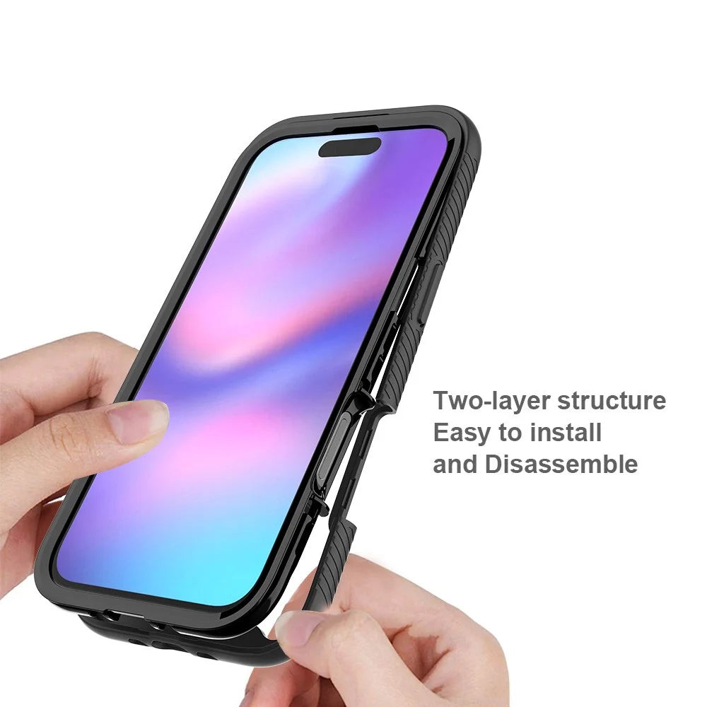 For iPhone Air Case Anti Drop 2 in 1 PC + TPU Phone Cover - Black - 4
