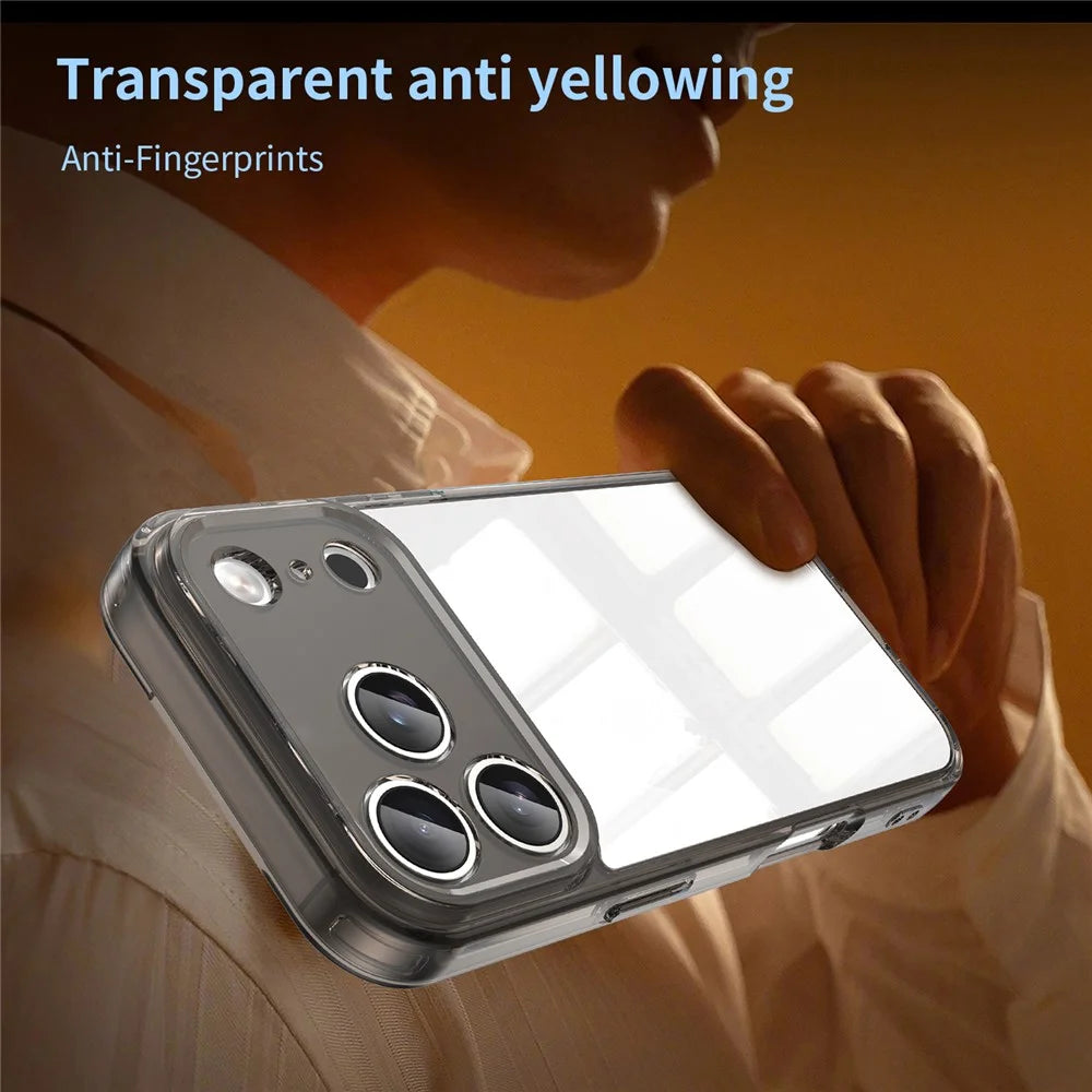 For iPhone 17 Pro Case TPU + Acrylic Phone Back Cover Anti Yellowing - Black - 3