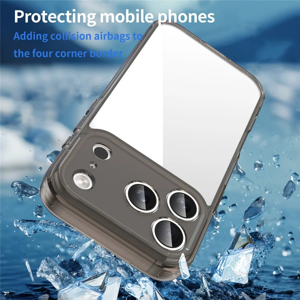 For iPhone 17 Pro Case TPU + Acrylic Phone Back Cover Anti Yellowing - Black - 5