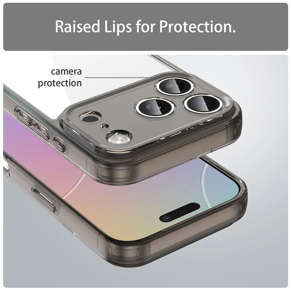 For iPhone 17 Pro Case TPU + Acrylic Phone Back Cover Anti Yellowing - Black - 7