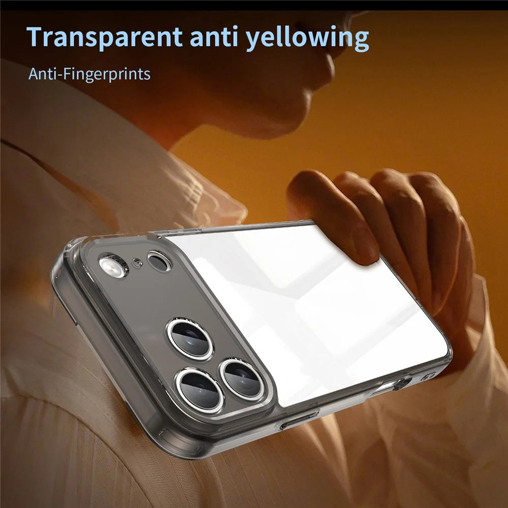 For iPhone 17 Pro Max Case TPU + Acrylic Phone Back Cover Anti Yellowing - Black - 3