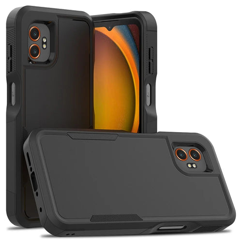 For Samsung Galaxy XCover7 Pro Case 2 in 1 PC + TPU Shockproof Phone Cover - Black - 1