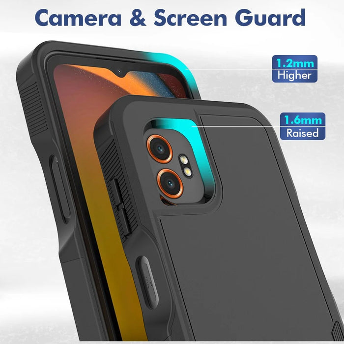 For Samsung Galaxy XCover7 Pro Case 2 in 1 PC + TPU Shockproof Phone Cover - Black - 2