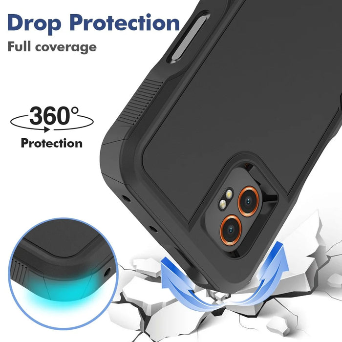 For Samsung Galaxy XCover7 Pro Case 2 in 1 PC + TPU Shockproof Phone Cover - Black - 3