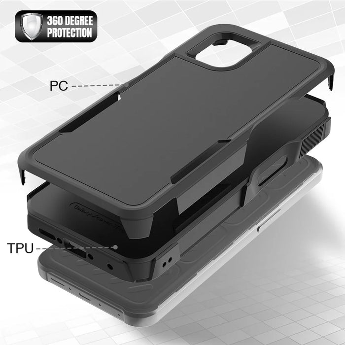 For Samsung Galaxy XCover7 Pro Case 2 in 1 PC + TPU Shockproof Phone Cover - Black - 4
