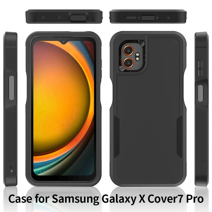 For Samsung Galaxy XCover7 Pro Case 2 in 1 PC + TPU Shockproof Phone Cover - Black - 7