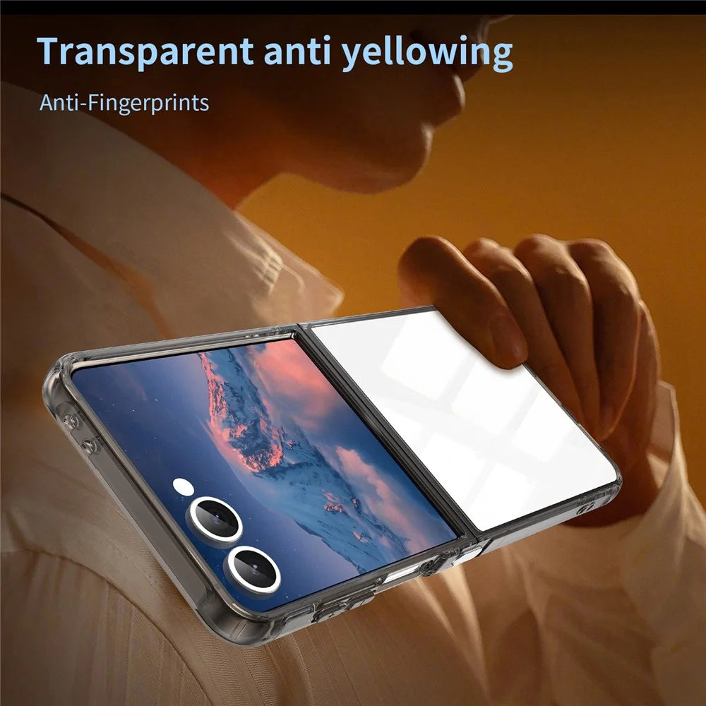 For Samsung Galaxy Z Flip7 5G Case TPU + Acrylic Phone Back Cover Anti Yellowing - Black - 3