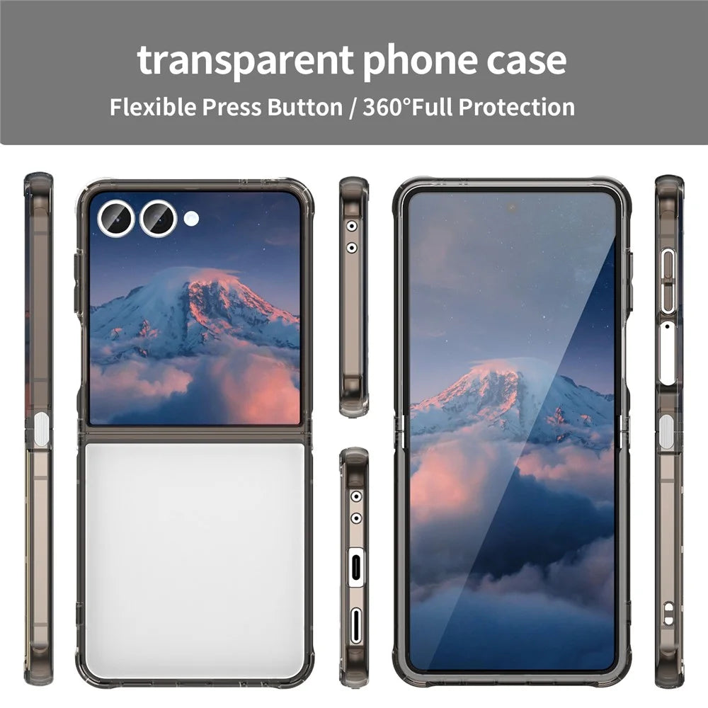 For Samsung Galaxy Z Flip7 5G Case TPU + Acrylic Phone Back Cover Anti Yellowing - Black - 6