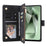 For Samsung Galaxy S25 FE Case Zipper Wallet Multiple Card Slots Leather Phone Cover with Wrist Strap - 3