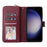For Samsung Galaxy S25 FE Case Zipper Pocket PU Leather Phone Cover with Hand Strap - Wine Red - 2