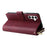 For Samsung Galaxy S25 FE Case Zipper Pocket PU Leather Phone Cover with Hand Strap - Wine Red - 5