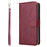 For Samsung Galaxy S25 FE Case Zipper Pocket PU Leather Phone Cover with Hand Strap - Wine Red - 6