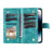 For iPhone 18 Pro Max / 17 Pro Max Wallet Case Mandala Flower Pattern PU Leather Phone Cover with Wrist Strap - Mint Green - 2