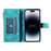 For iPhone 18 Pro Max / 17 Pro Max Wallet Case Mandala Flower Pattern PU Leather Phone Cover with Wrist Strap - Mint Green - 3