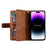 For iPhone Air Case 9 Card Slots Zipper Wallet PU Leather Phone Cover with Wrist Strap - Brown - 2