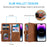 For iPhone Air Case 9 Card Slots Zipper Wallet PU Leather Phone Cover with Wrist Strap - Brown - 5