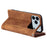 For iPhone 18 Pro Max / 17 Pro Max Case 9 Card Slots Zipper Wallet PU Leather Phone Cover with Wrist Strap - Brown - 4