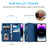 For iPhone 17 Case 9 Card Slots Zipper Wallet PU Leather Phone Cover with Wrist Strap - Blue - 6