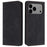 For iPhone 18 Pro Max / 17 Pro Max Case Imprinted Flower Wallet Stand Leather Phone Cover - Black - 1