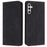 For Samsung Galaxy S25 FE Case Imprinted Flower Wallet Stand Leather Phone Cover - Black - 1