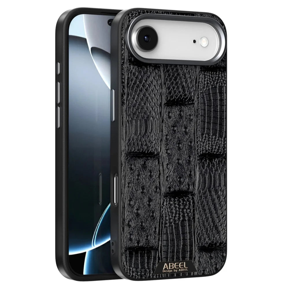 ABEEL For iPhone Air Case Compatible with MagSafe Beast Texture Micro-Embossing Back Cover - Black - 1