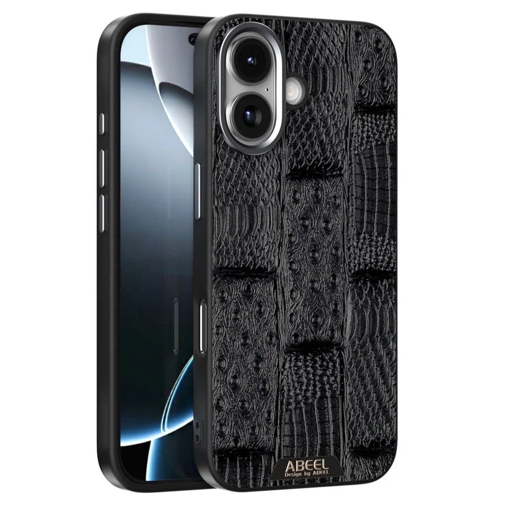 ABEEL For iPhone 17 Case Compatible with MagSafe Beast Texture Micro-Embossing Back Cover - Black - 1