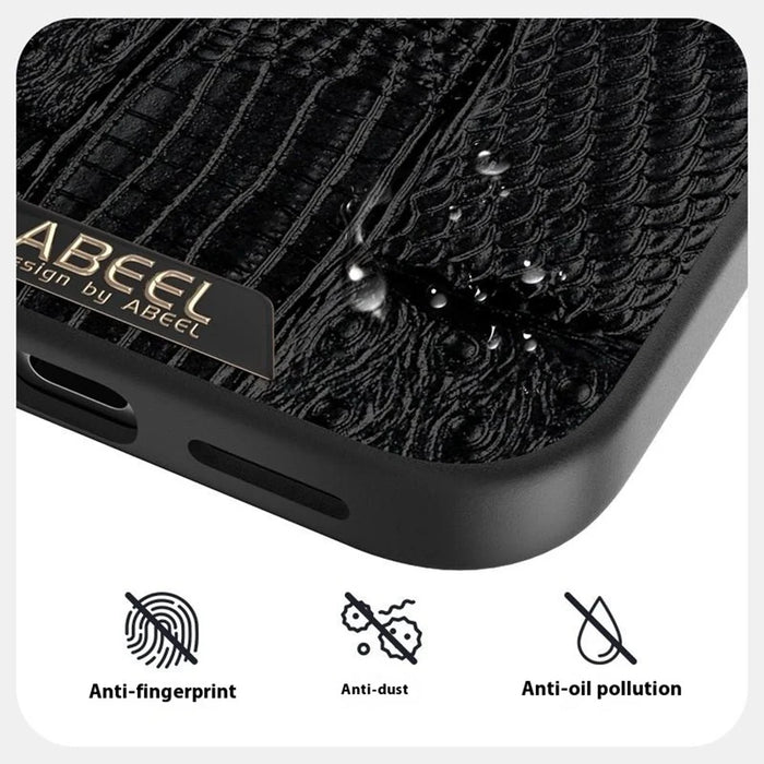 ABEEL For iPhone 17 Case Compatible with MagSafe Beast Texture Micro-Embossing Back Cover - Black - 3