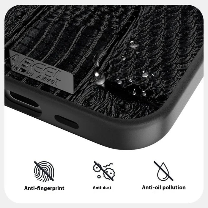 ABEEL For iPhone 17e / 16e Case Compatible with MagSafe Beast Texture Micro-Embossing Back Cover - Black - 5