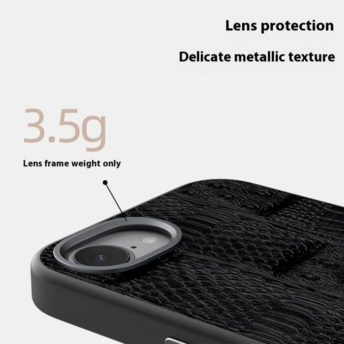 ABEEL For iPhone 17e / 16e Case Compatible with MagSafe Beast Texture Micro-Embossing Back Cover - Black - 7