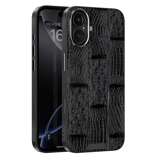 ABEEL For iPhone 16 Case Compatible with MagSafe Beast Texture Micro-Embossing Back Cover - Black - 1