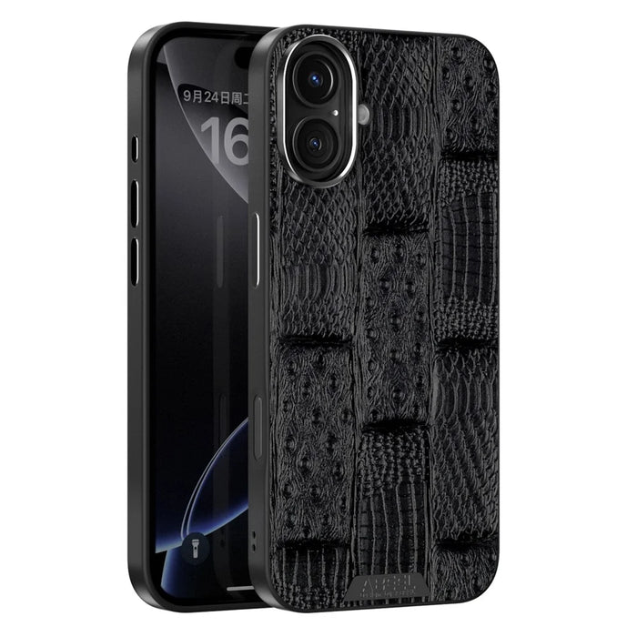 ABEEL For iPhone 16 Case Compatible with MagSafe Beast Texture Micro-Embossing Back Cover - Black - 1