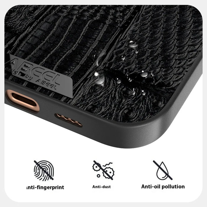 ABEEL For iPhone 16 Case Compatible with MagSafe Beast Texture Micro-Embossing Back Cover - Black - 3