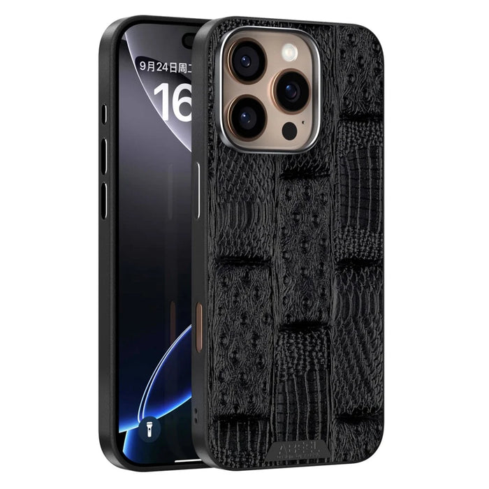 ABEEL For iPhone 16 Pro Max Case Compatible with MagSafe Beast Texture Micro-Embossing Back Cover - Black - 1