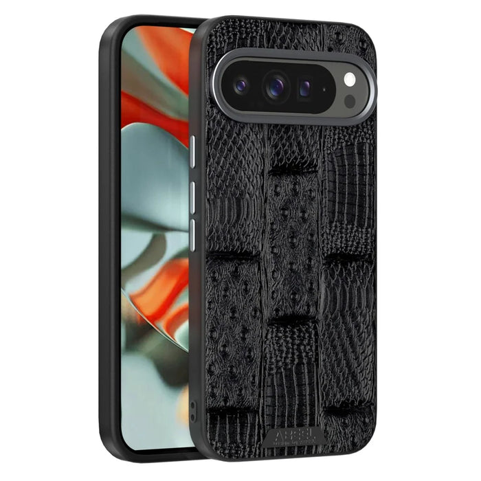 ABEEL For Google Pixel 9 Pro  /  Pixel 9 Magnetic Case Beast Texture Micro-Embossing Back Cover - Black - 1