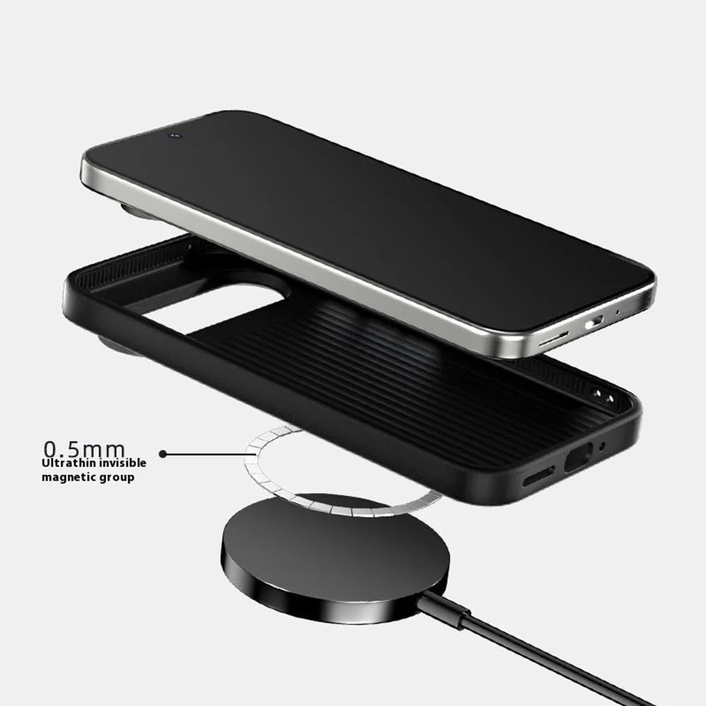 ABEEL For Google Pixel 9a Magnetic Case Beast Texture Micro-Embossing Back Cover - Black - 3
