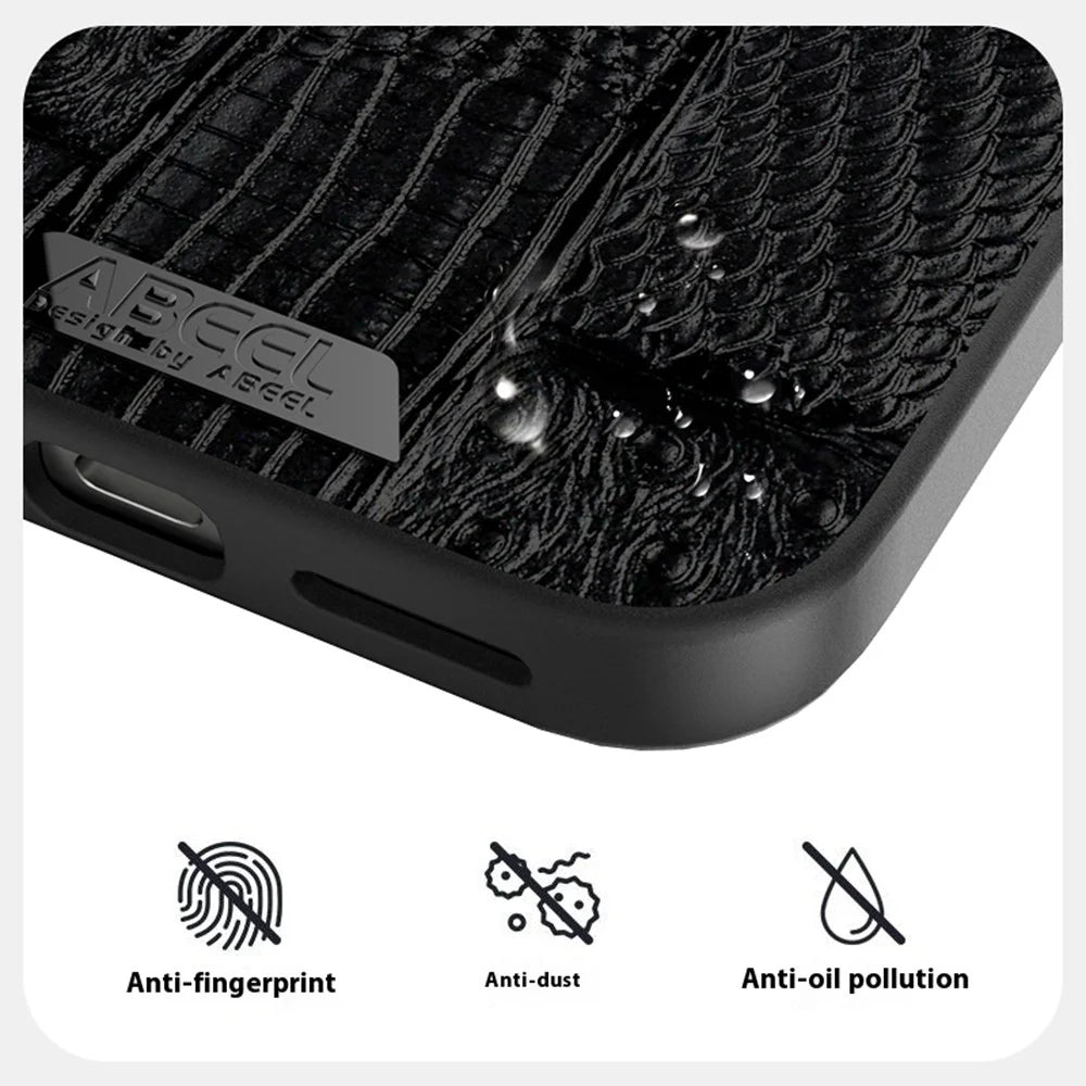 ABEEL For Google Pixel 9a Magnetic Case Beast Texture Micro-Embossing Back Cover - Black - 4
