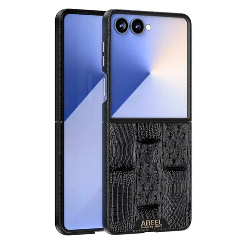ABEEL For Samsung Galaxy Z Flip7 5G Magnetic Case Beast Texture Micro-Embossing Back Cover - Black - 1