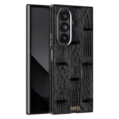 ABEEL For Samsung Galaxy Z Fold7 5G Magnetic Case Beast Texture Micro-Embossing Back Cover - Black - 1