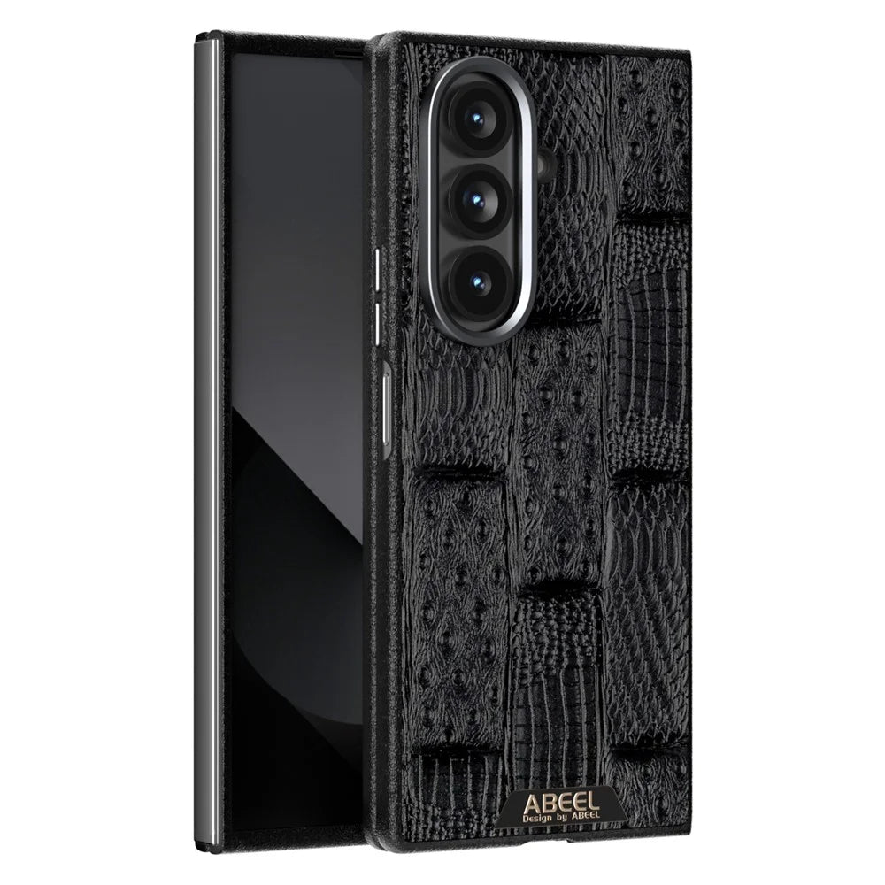ABEEL For Samsung Galaxy Z Fold7 5G Magnetic Case Beast Texture Micro-Embossing Back Cover - Black - 1