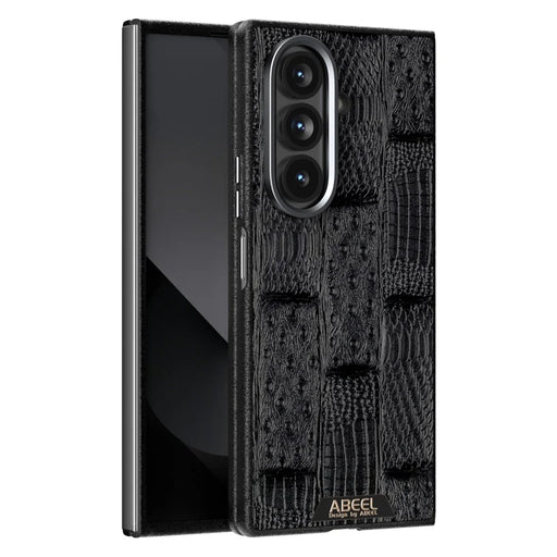 ABEEL For Samsung Galaxy Z Fold7 5G Magnetic Case Beast Texture Micro-Embossing Back Cover - Black - 1