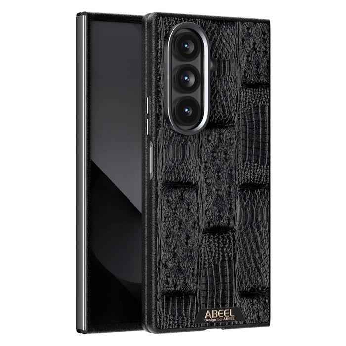 ABEEL For Samsung Galaxy Z Fold7 5G Magnetic Case Beast Texture Micro-Embossing Back Cover - Black - 1