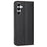 For Samsung Galaxy A35 5G Wallet Case Line Imprinted Leather Stand Phone Cover with Wrist Strap - Black - 7