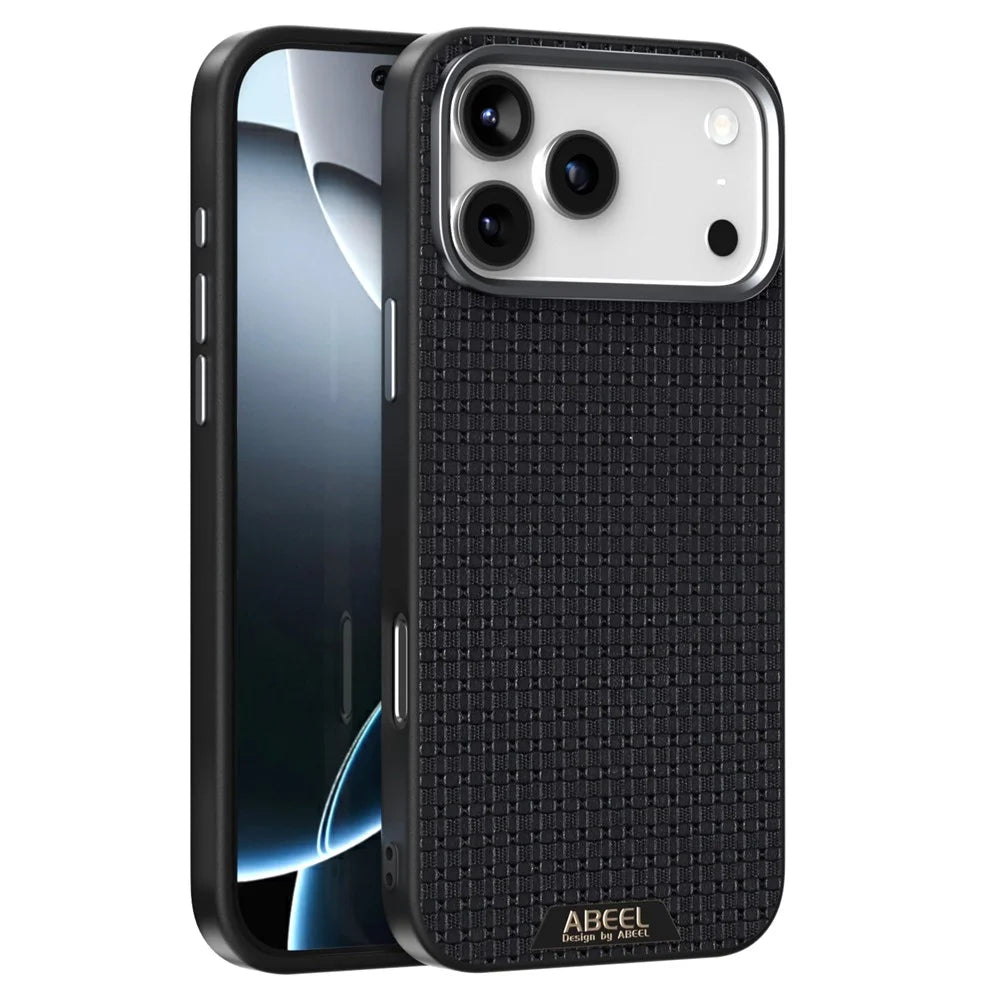 ABEEL For iPhone 18 Pro Max / 17 Pro Max Case Compatible with MagSafe Textured Micro-Embossing Back Cover - Black - 1